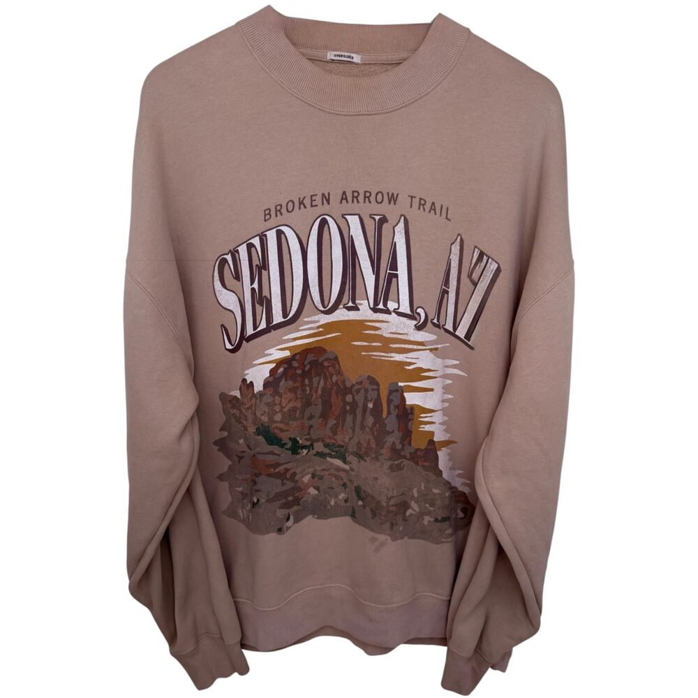 Abercrombie & Fitch Sweatshirt Men's L Brown Sedona AZ Broken Arrow Trail